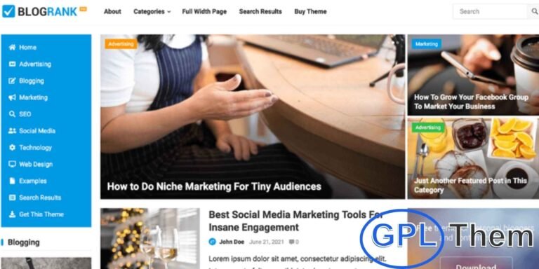 WP Enjoy – BlogRank Pro WordPress Theme BlogRank Pro is a modern, clean, and responsive WordPress theme designed for content-rich blogs and personal websites. Perfect for bloggers, writers, and content creators, it showcases your articles, stories, and posts in a professional and engaging way.