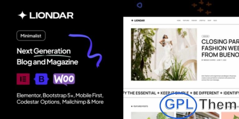 Liondar – Modern Magazine WordPress Theme Liondar is a stylish and modern WordPress theme designed for magazines, news, and blog websites. Whether you run an online magazine, personal blog, or niche site in lifestyle, fashion, travel, tech, politics, sports, health, beauty, or yoga, Liondar is a perfect fit.