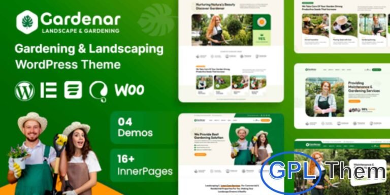 Gardenet – Responsive Gardening WordPress Theme Gardenet is a premium responsive WordPress theme designed specifically for gardening, landscaping, and related businesses. Built with Elementor Page Builder, it includes over 91 custom elements, allowing you to create a fully functional website in just minutes.