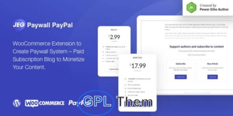 Jeg Paywall – Premium Content Monetization WordPress Plugin Jeg Paywall is a powerful WordPress plugin designed to help you boost revenue by restricting access to premium content and monetizing it through paid subscriptions.
