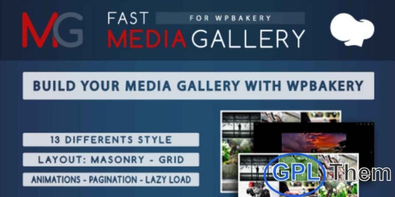 Fast Media Gallery for WPBakery – WordPress Media Gallery Plugin Fast Media Gallery for WPBakery is the ultimate solution for creating stunning and fully customizable media galleries within your WordPress site. Designed for WPBakery Page Builder, this powerful plugin offers 13 unique gallery styles with flexible grid or masonry layouts.