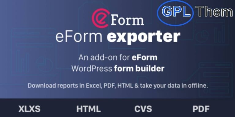 Exporter for eForm – Reports & Submissions Addon Exporter for eForm is a powerful premium addon for the popular eForm – WordPress Form Builder plugin, designed to simplify data management.