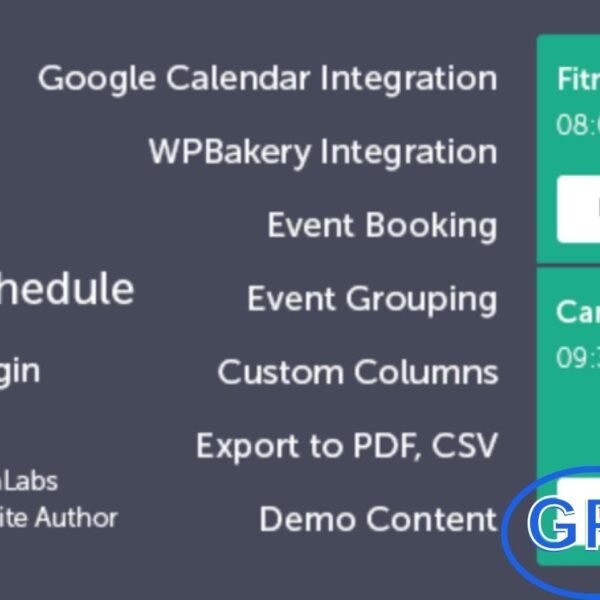 Timetable Booking Schedule for WordPress – Create Responsive Event Calendars Timetable Booking Schedule for WordPress is a powerful and responsive plugin that helps you design attractive, easy-to-manage schedules for any type of event or activity.