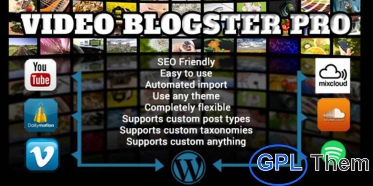 Video Blogster Pro – Import YouTube, Vimeo, Spotify & More to WordPress Video Blogster Pro is a powerful WordPress plugin that lets you easily import and manage multimedia content from top platforms like YouTube, Vimeo, Dailymotion, Spotify, SoundCloud, Mixcloud, and Hulu.