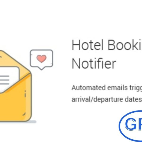 Hotel Booking Notifier – Event-Driven Emails Add-on for WordPress The Hotel Booking Notifier – Event-Driven Emails Add-on lets you automate personalized email notifications before and after guest arrival or departure. Send important details like key pick-up instructions, house rules, or upsell offers for services and property upgrades.