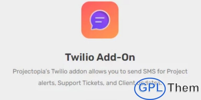 Projectopia Twilio Add-On – SMS Notifications for WP Project Management The Projectopia Twilio Add-On enhances the core Projectopia Project Management Plugin by enabling seamless SMS notifications through Twilio. Keep clients and team members informed with instant updates, improving communication and project efficiency.