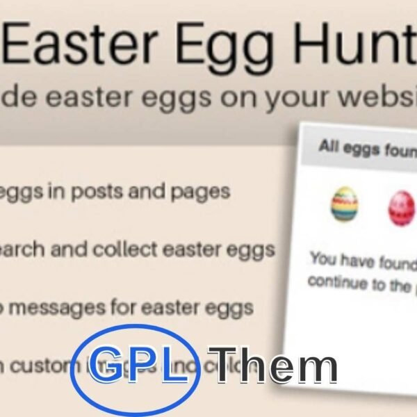 Easter Egg Hunt – Interactive WordPress Game Plugin The Easter Egg Hunt plugin for WordPress adds a fun and engaging twist to your website by hiding small “easter egg” icons throughout your posts and pages. Visitors can explore your site, searching and collecting hidden eggs to complete the challenge.