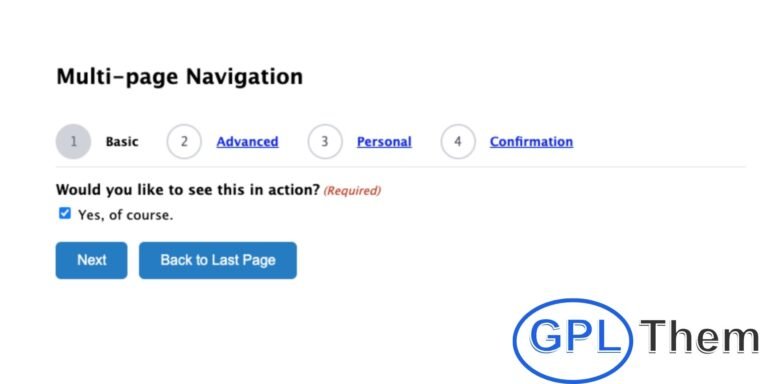 Gravity Perks Multi-Page Navigation – WordPress Plugin Gravity Perks Multi-Page Navigation lets you create easy-to-navigate multi-page Gravity Forms. Users can move between pages by clicking on links, providing a smoother form-filling experience.