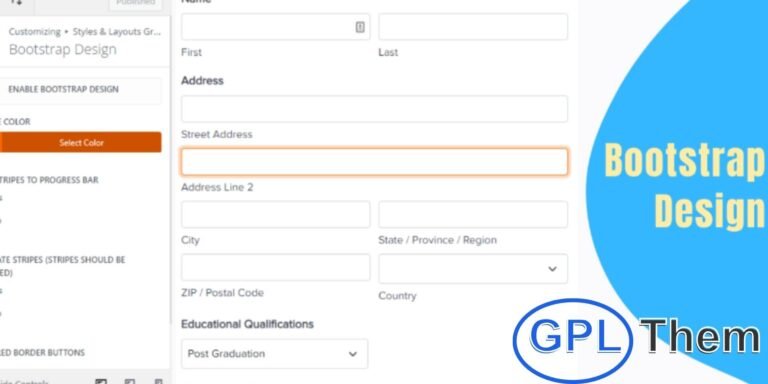 Gravity Forms Bootstrap Design – WordPress Addon Gravity Forms Bootstrap Design is a powerful addon that lets you apply Bootstrap styling to your Gravity Forms with just one click. Using the WordPress Customizer, you can preview your form’s design in real-time before applying it, ensuring a perfect look every time.