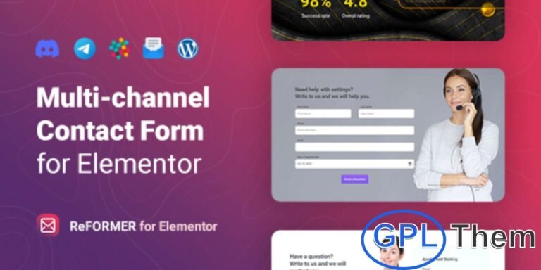 ReFormer – Multichannel Contact Form for Elementor ReFormer is a versatile WordPress plugin that lets you create visually appealing, multichannel contact forms using Elementor. Enhance user interaction on your website with an intuitive form builder that supports multiple communication channels and offers full customization.