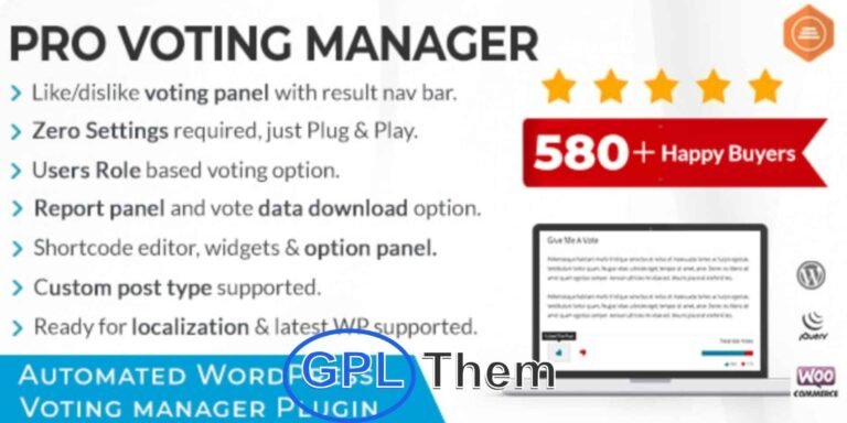 BWL Pro Voting Manager – WordPress Voting & Feedback Plugin BWL Pro Voting Manager is a powerful WordPress plugin that enables you to collect user votes and feedback effortlessly. Designed for both regular and custom post types, this lightweight and dynamic voting system helps boost user engagement and gather valuable insights.