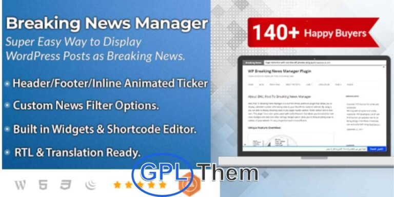 BWL Post to Breaking News Manager – WordPress Breaking News Ticker Plugin BWL Post to Breaking News Manager is a powerful WordPress plugin that lets you showcase unlimited posts as breaking news on your website. Featuring an animated, modern, and fully responsive news ticker, it delivers real-time updates in a visually engaging format.