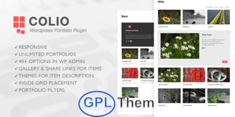 Colio – Responsive Portfolio WordPress Plugin Colio is a feature-rich and responsive WordPress portfolio plugin designed to help you showcase and manage multiple portfolios effortlessly. With customizable settings, you can choose the number of columns, adjust title font sizes, set button colors, and more—all from an intuitive admin panel.