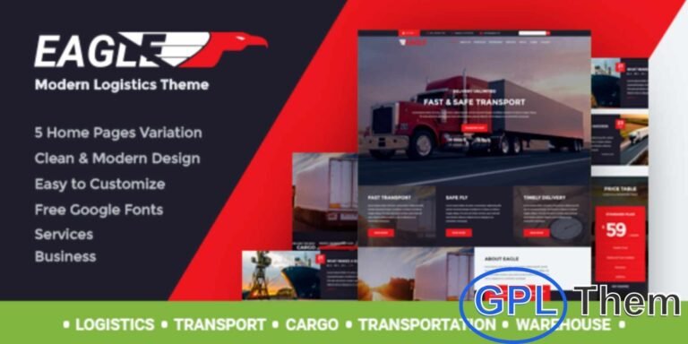 Eagle – Logistics & Transportation WordPress Theme Eagle is a versatile WordPress theme designed for logistics, transportation, and warehouse businesses. With its modern and professional design, it helps you create a fully functional website without the hassle of testing multiple themes.