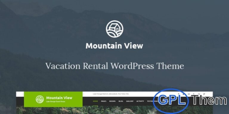Mountainview – Vacation Rental WordPress Theme Mountainview is a lightweight, elegant, and powerful WordPress theme designed for vacation rental property owners. Perfect for cabins, chalets, villas, or any holiday home, it includes a built-in property reservation plugin for easy booking management.