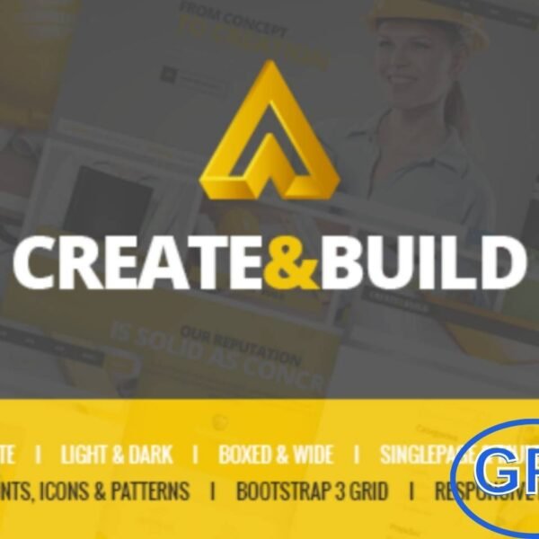 Create & Build – Construction & Building WordPress Theme Create & Build is a modern, clean, and professional WordPress theme designed for construction companies, building contractors, and related service providers.