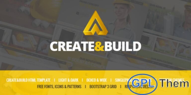 Create & Build – Construction & Building WordPress Theme Create & Build is a modern, clean, and professional WordPress theme designed for construction companies, building contractors, and related service providers.