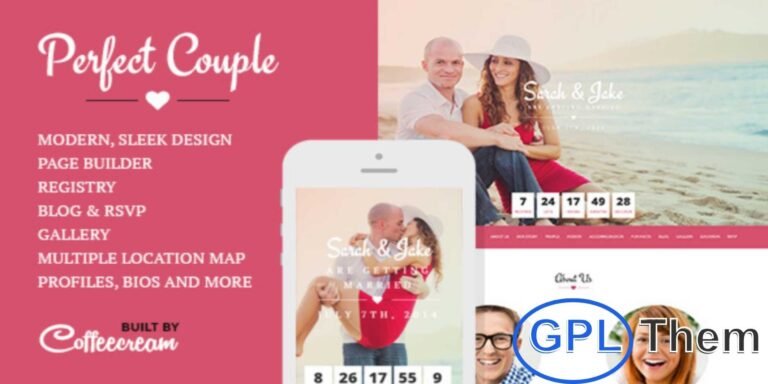 Perfect Couple – Wedding WordPress Theme Perfect Couple is a beautifully designed WordPress theme for weddings, created to make your special day truly unforgettable online.
