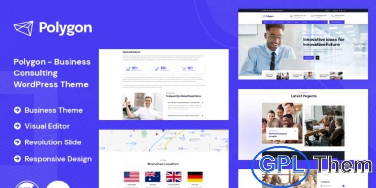 Polygon – Business Consulting WordPress Theme Polygon is a professional WordPress theme designed specifically for business consulting firms, financial advisors, and corporate professionals.