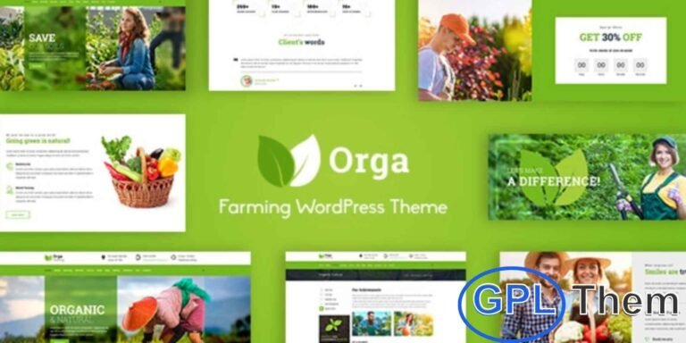 Orga – Organic Farm & Agriculture WordPress Theme Orga is a clean and eco-friendly WordPress theme crafted for organic farms, agriculture businesses, and sustainable food websites.
