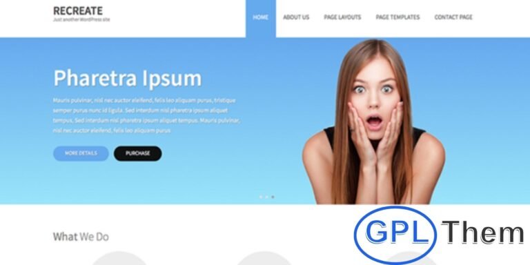 ZigZagPress Recreate – Responsive WordPress Theme Recreate by ZigZagPress is a fully responsive WordPress theme designed for modern websites. Featuring 10 vibrant color schemes and the powerful FlexSlider integration, Recreate allows you to create visually stunning pages with ease.