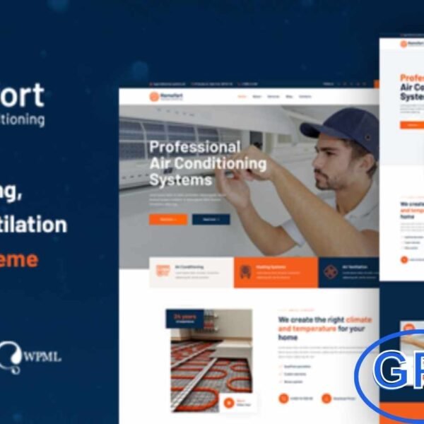 Homefort – Air Conditioning & Heating WordPress Theme Homefort is a professional and responsive WordPress theme designed for air conditioning companies, heating services, ventilation systems, and smart home solutions.