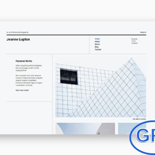 Jeanne – Minimal Photography & Portfolio WordPress Theme Jeanne is a sleek and minimal WordPress theme crafted for photographers, designers, and creative professionals. With a clean, content-focused layout, it beautifully highlights your portfolio and visual projects.