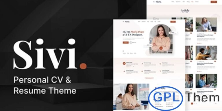 Sivi – Personal CV & Resume WordPress Theme Sivi is a modern one-page CV and resume WordPress theme designed to help professionals showcase their skills, experience, and achievements in a clean and engaging way.