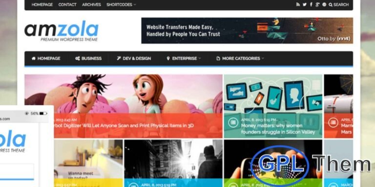 FameThemes Amzola – Modern WordPress Theme for Magazines & Blogs FameThemes Amzola is a stylish, colorful, and fully responsive WordPress theme designed with a sleek metro UI style. Perfect for technology magazines, online newspapers, and professional blogs, Amzola delivers a modern look that is both retina-ready and mobile-friendly.