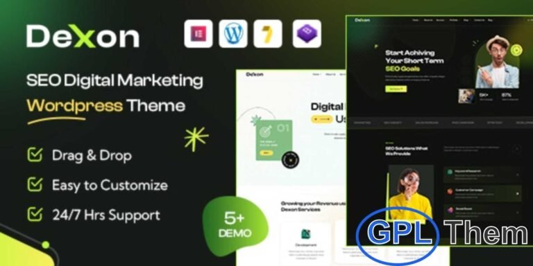 Dexon – SEO & Digital Marketing WordPress Theme Dexon is a powerful multipurpose WordPress theme built for SEO agencies, digital marketing companies, and online business services. With its modern and professional design, it helps you create high-performing websites that attract clients and showcase your expertise.
