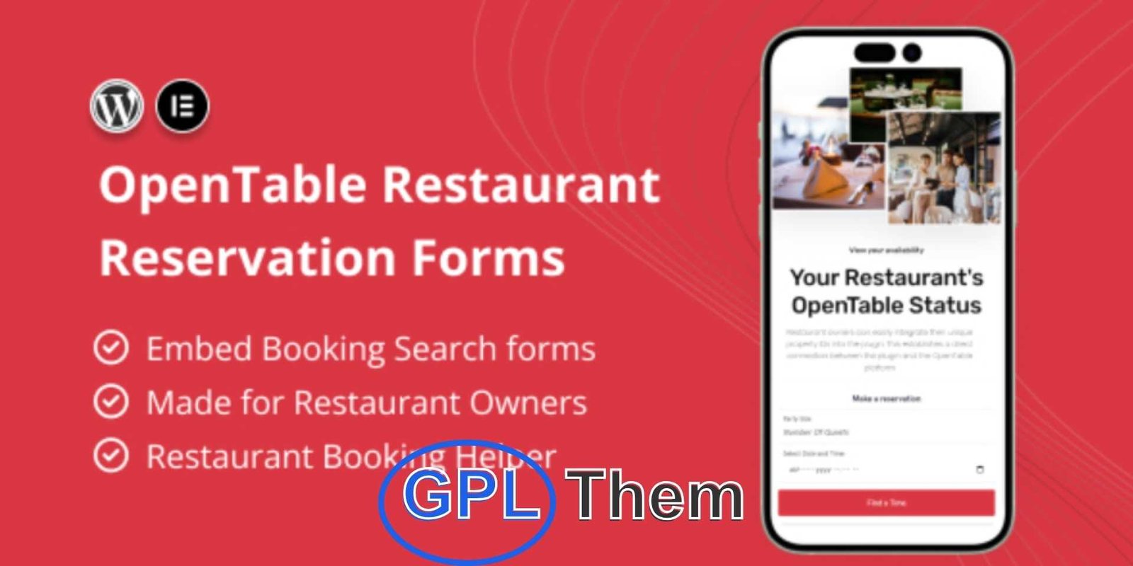 OpenTable – Restaurant Reservation Forms for Elementor OpenTable – Restaurant Reservation Forms for Elementor Enhance your restaurant website with the OpenTable Reservation Forms for Elementor. This powerful plugin lets you create customizable and user-friendly reservation forms directly within the Elementor builder.