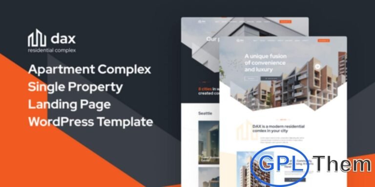 DAXX – Apartment Complex WordPress Theme DAXX is a modern and stylish WordPress theme crafted for apartment complexes and real estate communities. Its clean, professional design makes it easy to showcase property listings, amenities, floor plans, and special features.