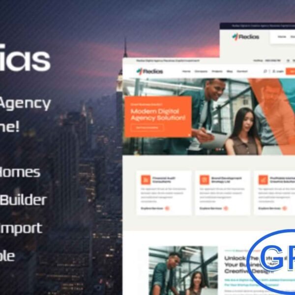 Redias – Creative Digital Agency WordPress Theme Redias is a modern and stylish WordPress theme built for creative agencies, digital studios, and design companies looking to showcase their work professionally. With its clean layouts and powerful customization options, this theme helps you create stunning portfolios and engaging websites with ease.
