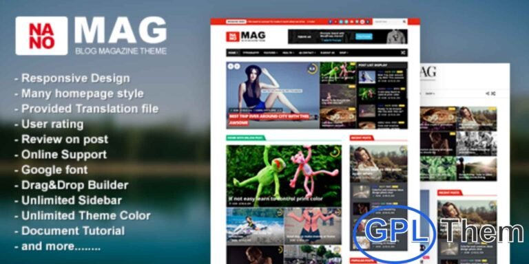 NanoMag – Responsive WordPress Magazine Theme NanoMag is a modern and powerful WordPress magazine theme designed with a clean, fully responsive layout that looks perfect on all devices.