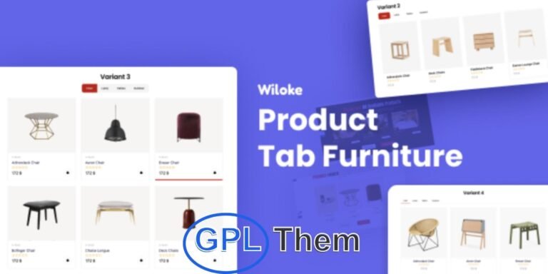 Wiloke Product Tab Furniture Addon for Elementor – Elevate Your Furniture Store Design The Wiloke Product Tab Furniture Addon for Elementor transforms your furniture website with a modern, interactive layout. Each product is displayed in a stylish card featuring inventory status, customer reviews, pricing, wishlist option, and quick view functionality.