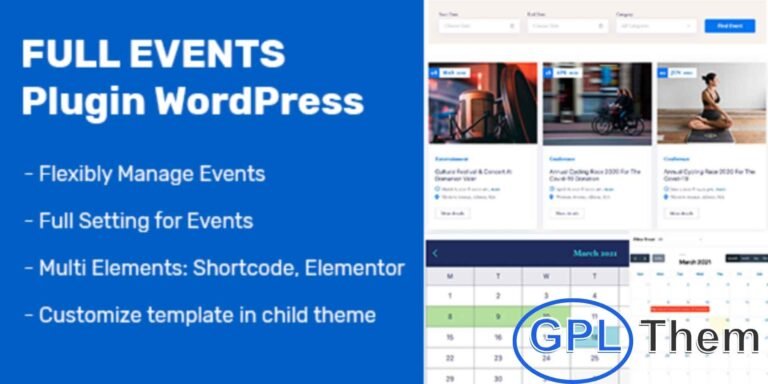 FullEvents – WordPress Event Management Plugin FullEvents is a versatile and user-friendly WordPress event plugin that works seamlessly with any theme, allowing you to set up and customize events without coding skills. Designed for event organizers, it showcases event listings in a visually appealing way to attract more attendees.
