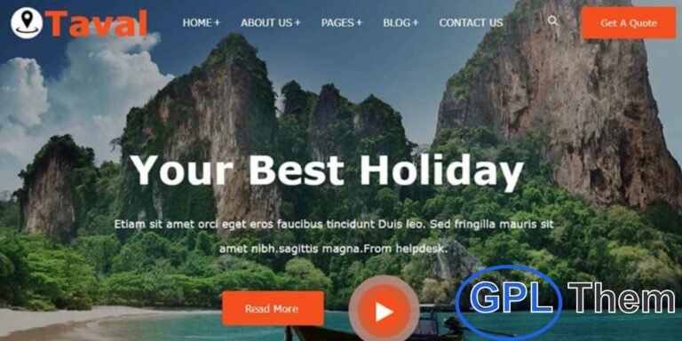 Taval – Tour & Travel Booking WordPress Theme Taval is a modern and responsive WordPress theme designed specifically for tour operators, travel agencies, and booking websites. It comes with a dedicated tour post type, advanced search forms, and an integrated tour rating system that allows customers to review their experiences.