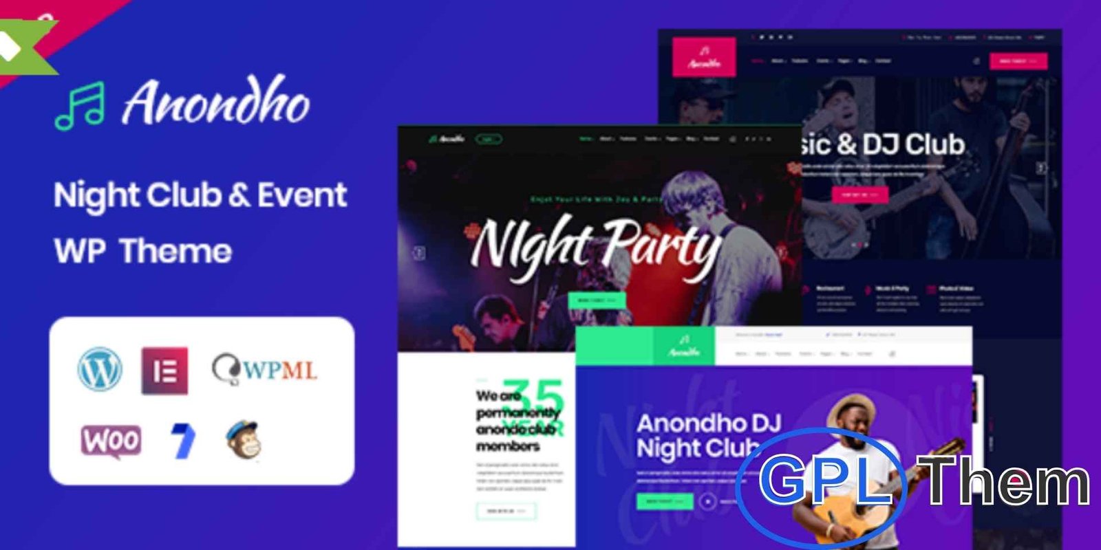 Anondho – Night Club & Event WordPress Theme Anondho – Night Club & Event WordPress Theme Anondho is a stylish and energetic WordPress theme crafted for nightclubs, DJs, parties, and music events. Perfect for dance clubs, disco venues, house and trance events, this theme brings a modern and vibrant design to showcase nightlife experiences.