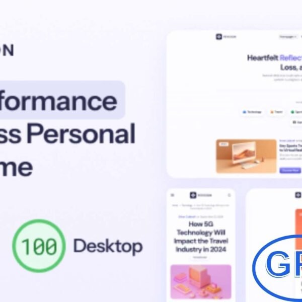Revision – Optimized Personal Blog WordPress Theme Revision is a clean, modern, and fully optimized WordPress theme designed for personal bloggers. With its responsive layout and fast performance, it offers a seamless reading experience across all devices.