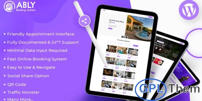 Ably – Advanced Booking System WordPress Plugin Managing bookings over calls or manual support can be stressful for both staff and clients. Ably Booking System solves this problem by adding a powerful, user-friendly booking interface directly to your WordPress website.