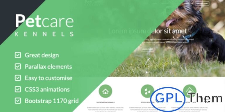 PetCare – Dog Kennels WordPress Theme PetCare is a professional and user-friendly WordPress theme designed for dog kennels, pet boarding, grooming, and veterinary services.