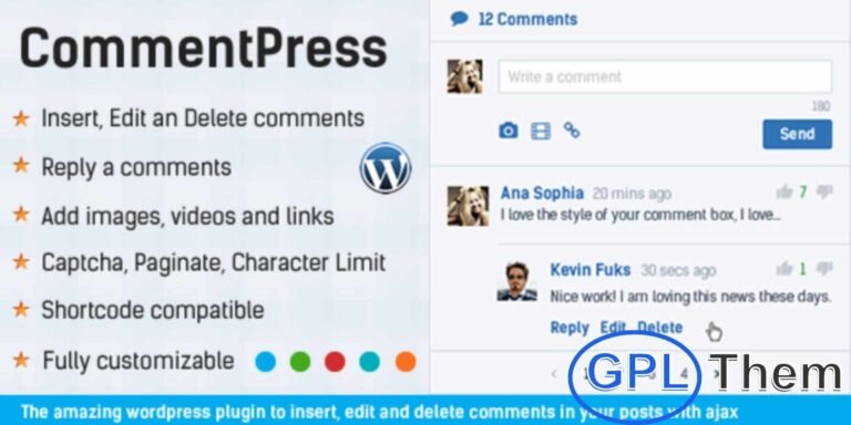 CommentPress – WordPress Comment System Plugin with Ajax Support CommentPress is a lightweight yet powerful WordPress plugin designed to simplify managing comments on your website. With CommentPress, you can quickly insert, edit, and delete comments without any hassle.