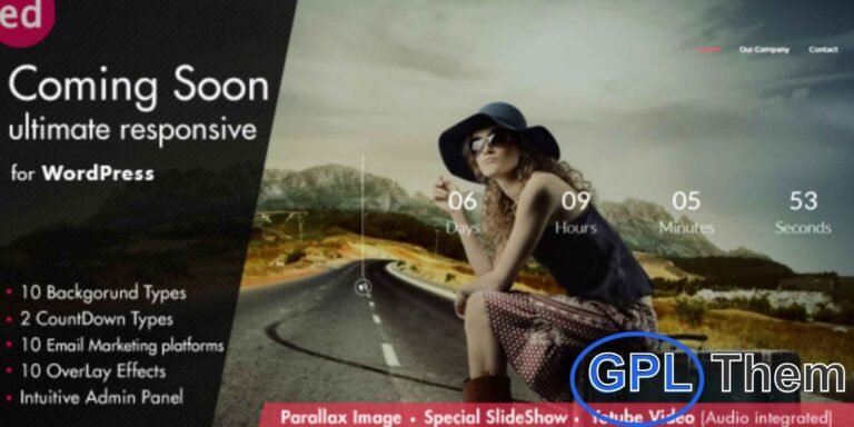 Coming Soon CountDown – Responsive WordPress Plugin Coming Soon CountDown is a fully responsive WordPress plugin designed to create stunning “Coming Soon” or “Under Construction” pages in just minutes. With its user-friendly interface, you can set up a professional landing page on your website in under a minute while continuing to work on your site in the background.