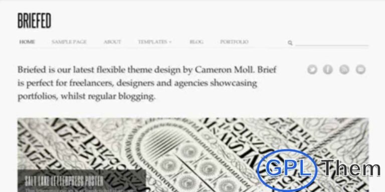 Briefed – Premium Minimalist WordPress Theme by WooThemes Briefed is a clean, stylish, and flexible WordPress theme designed to highlight your content with a minimalist approach. Perfect for bloggers, creative professionals, and agencies, it emphasizes readability and visual appeal while keeping the design sleek and modern.