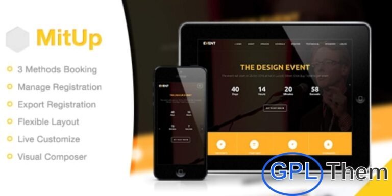 MitUp – Event Conference WordPress Theme MitUp is a modern and professional Event Conference WordPress Theme designed for all types of events and corporate gatherings. It offers a clean layout with powerful features to create event websites with ease.