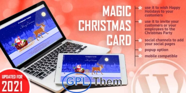 Magic Christmas Card with Animation – WordPress Plugin Bring the holiday spirit to your website with the Magic Christmas Card with Animation WordPress Plugin. This festive plugin allows you to display animated Christmas cards that delight your visitors and boost engagement.