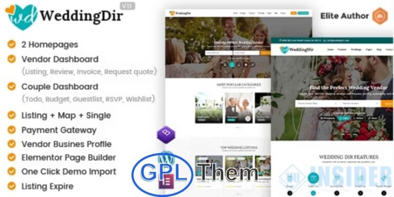 WeddingDir – RSVP The RSVP plugin for WeddingDir allows couples to create and share an RSVP page on their site, making it easy for invited guests to submit their responses online.