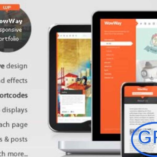 WowWay – Interactive & Responsive Portfolio WordPress Theme WowWay is a creative and interactive WordPress portfolio theme designed for designers, photographers, agencies, and artists. With its unique design and responsive grid system, it provides a modern way to showcase projects online. The theme is fully responsive, retina-ready, and optimized for all devices.