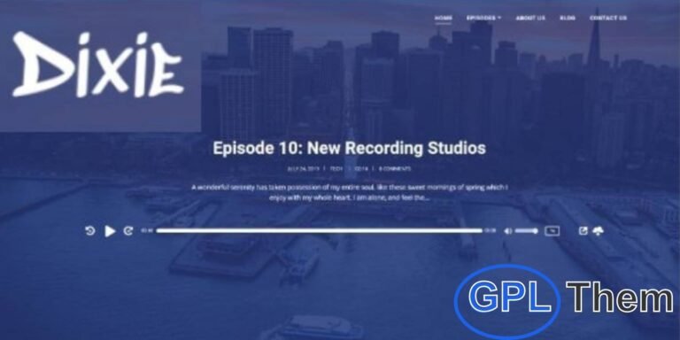 Dixie – Podcasting WordPress Theme Dixie is a modern Podcasting WordPress theme created by SecondLineThemes, designed to help podcasters build a professional online presence.