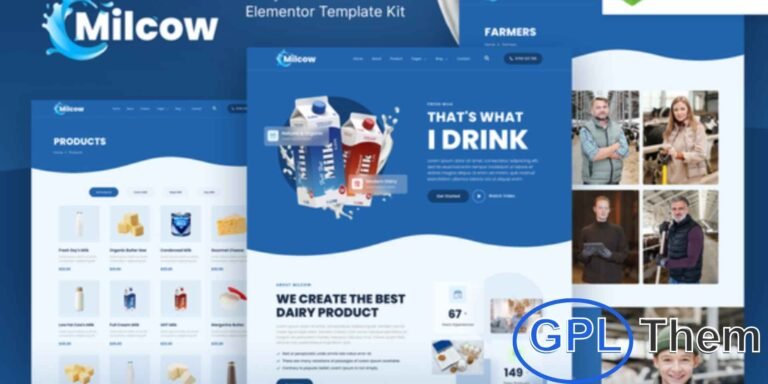 Milcow – Dairy Farm & Eco Milk Elementor Template Kit Milcow is a modern Elementor Template Kit designed for dairy farms, milk production companies, cheese makers, eco milk brands, and dairy markets. With its clean, professional, and fully responsive design, this kit is retina-ready and looks perfect on all devices.